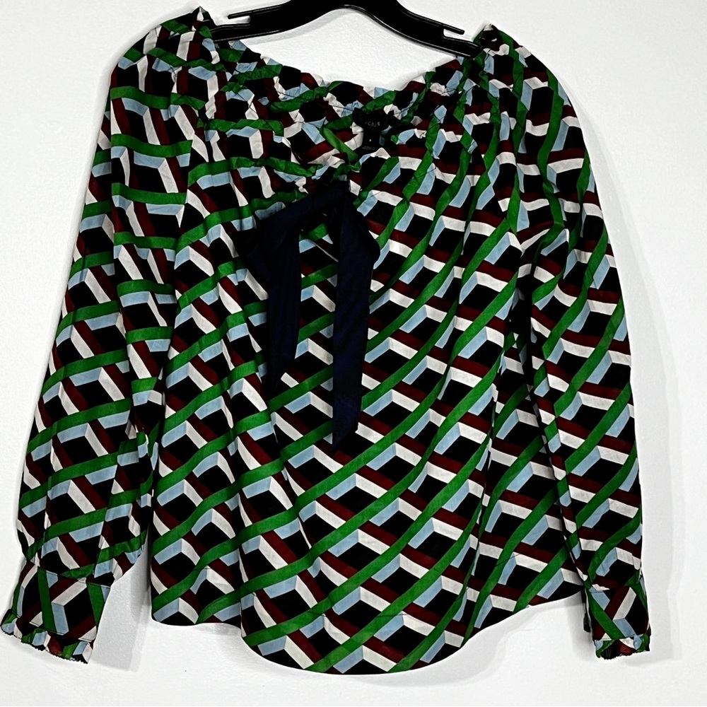 NWT J. Crew Ratti Diamond Off-The-Shoulder Top - Picture 2 of 9